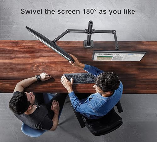 Image of SYGA Double Monitor Stand Dual Arm Desk Mount for Screen Size 10 inch to 30 inch Fully Height Adjustable Bracket Ergonomic 180 Tilt, 360 Rotation & 360 Swivel Arm - VESA Dimensions: 75x75-100x100 - Dual