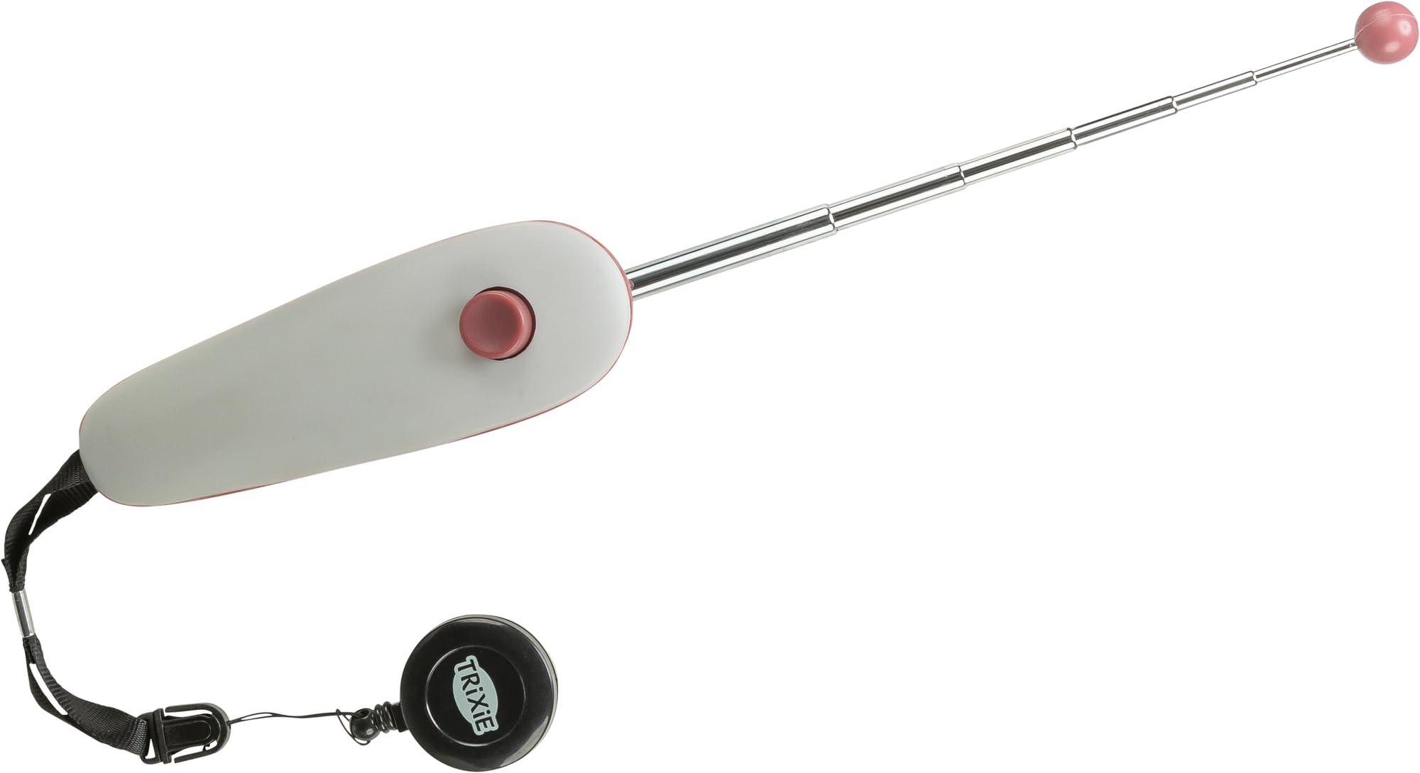 TRIXIE Cat Activity Target Stick for cats – with clicker button & belt clip – nose-friendly ball – 14–65 cm – 45991