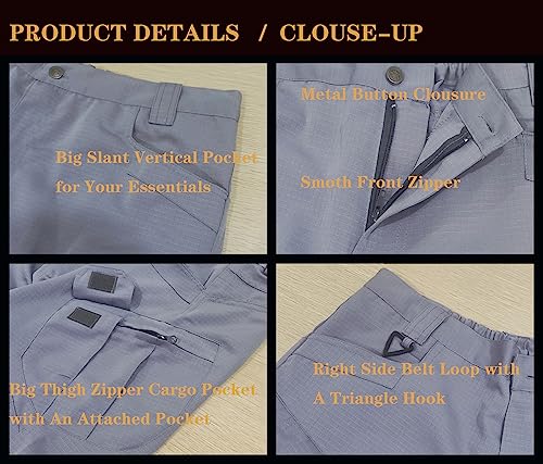 Tactical Shorts Men's Water-Resistant Outdoor Cargo Cotton Blend Hiking Fishing Short with NO Belt4