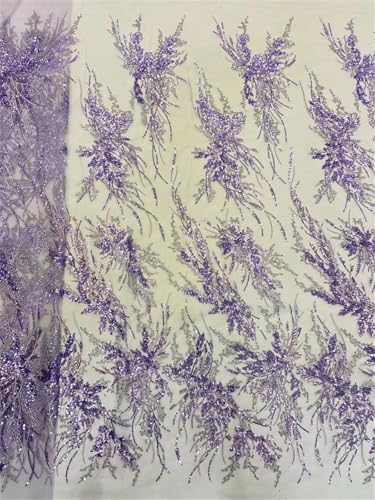 Tela de encaje de lujo con lentejuelas para vestidos de novia de alta costura, 5 yardas 4