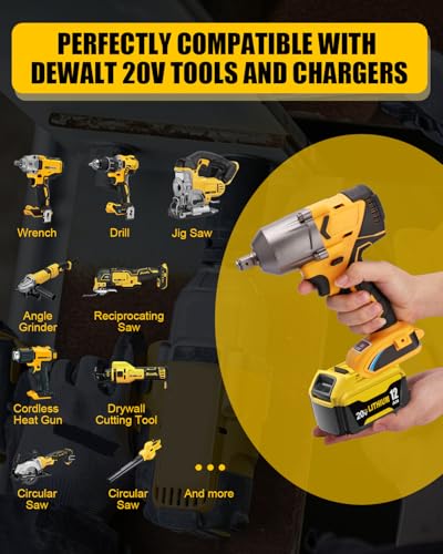 Image of 12Ah Lithium Ion Replacement for Dewalt 20V Max Battery High Capacity 4Pack