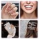 OHSN Zahn Edelstein Set 10 pcs DIY Zahn Edelstein Kit Zahnstein Schmuck Zahnschmuck set Mit Kleber Für Zähne Teeth Gems Kit für Reflektierende Zahnverzierungs-Dekoration Mit 1445 pcs Tooth Gem