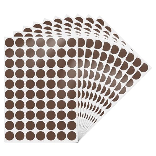 YIKIADA Brown Dot Stickers 3/4 Inch Colored Round Labels Color Coding Polka Sticker Price Circle Waterproof Tags for Office Classroom Yard Sale 700 Pieces
