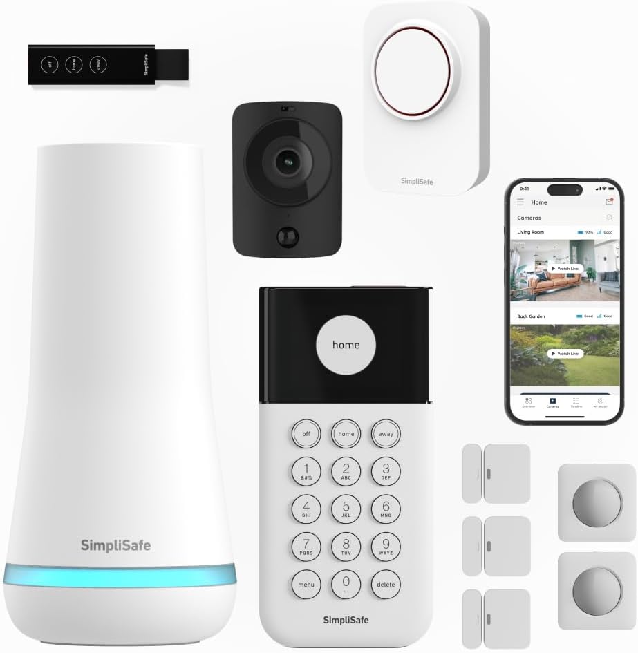 10 Piece Wireless Home Alarm System with Motion Sensor, HD Security Camera and Outdoor Siren - Home Security Systems with Optional Monitoring and No Contracts