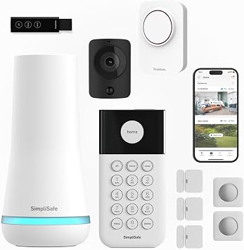 SimpliSafe 10 Piece Wireless Home Alarm System with Motion Sensor, HD Security Camera and Outdoor Siren - Home Security Systems with Optional Monitoring and No Contracts