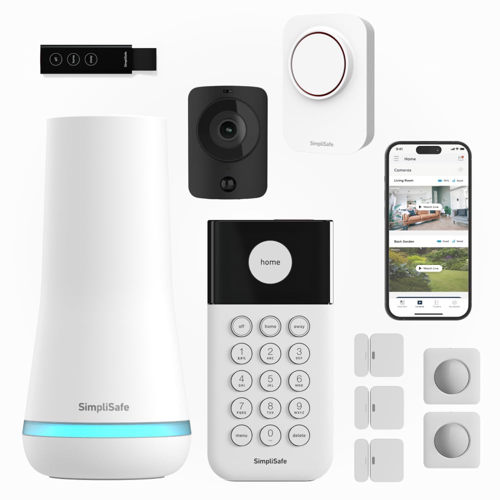 – 10 Piece Wireless Home Alarm System with Motion Sensor, HD Security Camera and Outdoor Siren - Home Security Systems with Optional Monitoring and No Contracts