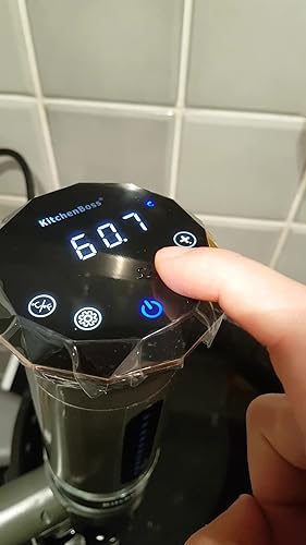 KitchenBoss Sous Vide Stick, 1100 W IPX7 Waterproof Sous Vide Cooked / Immersion Cylinder with LED Display and Adjustable Thermostat for Precise Cooking, Stainless Steel, Silver