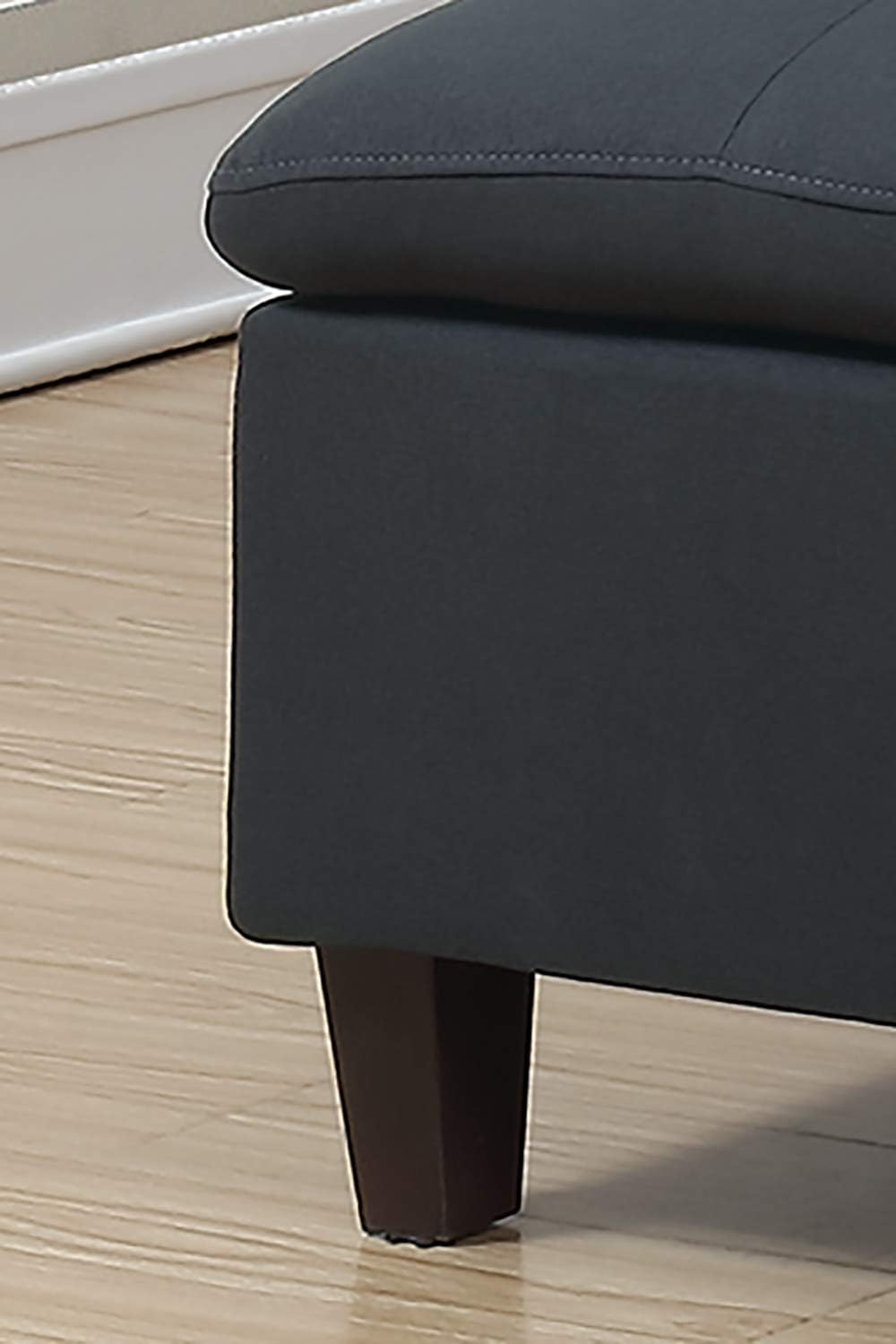 Bobkona Sectional Sofa Set, Black