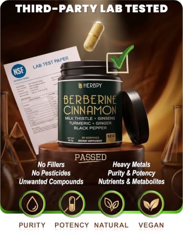 Herbpy 7in1 Premium Berberine HCl with Ceylon Cinnamon Capsules | 120 Count — view 4