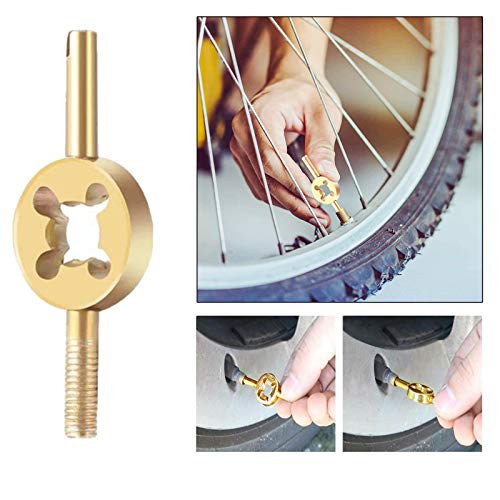 CHIVENIDO 7Pcs Spoke Tool Kit - 8 Cut Open Bicycle Spoke Wrench Tire Lever Bike Spoke Wrench with Rubber Handle Y-Type Hex Wrench Socket Wrench Tire Valve Stem Core Tool Bike Repairing Pocket Tools
