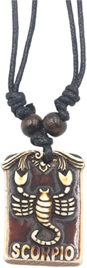 Zodiac Sign Necklace for Women Resin Vintage Constellation Tarot Card Pendant Double Sided Waterproof NonTarnish Friendship Jewelry Gift