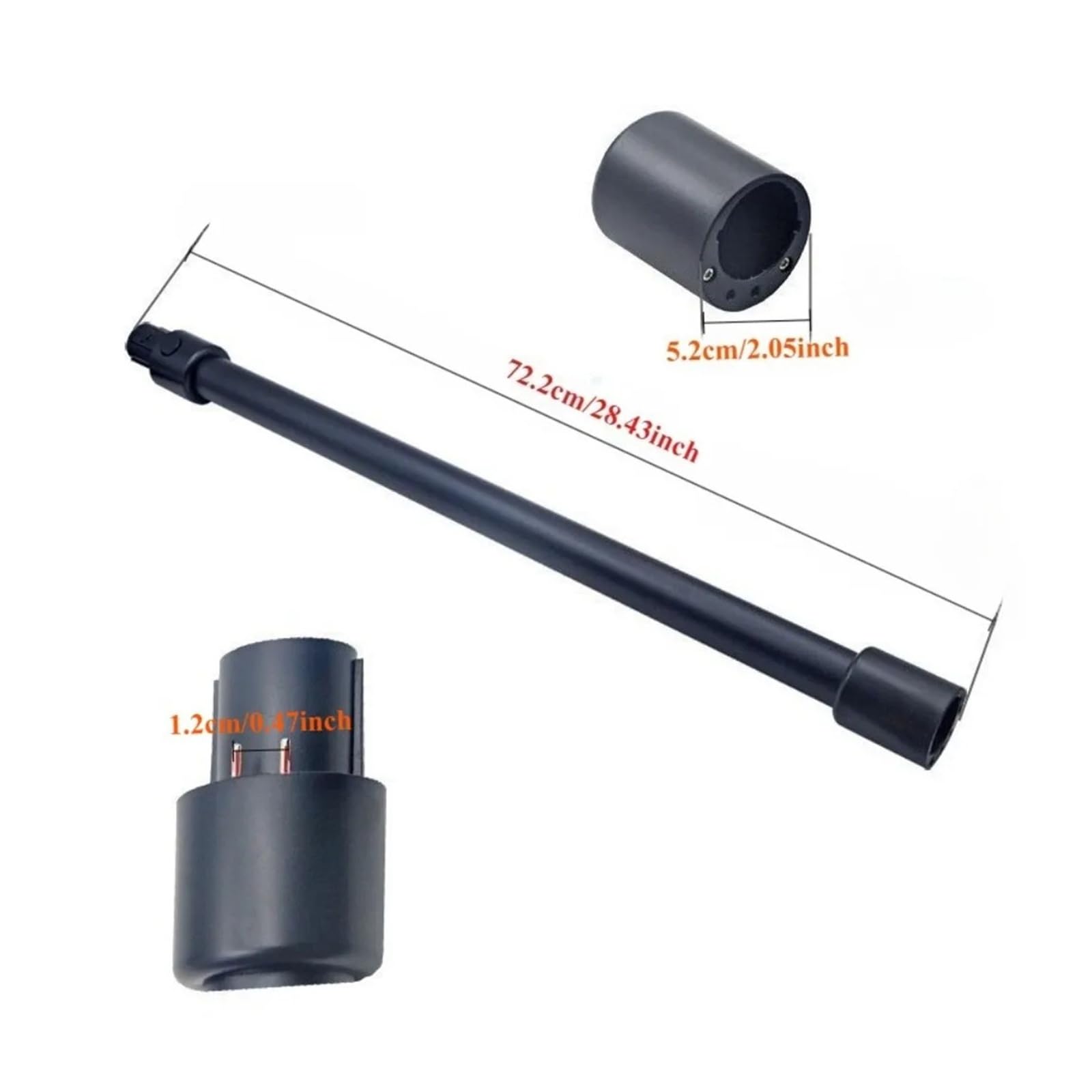 Varilla De Extensión De Tubo Conductor De Metal Universal, Compatible Con Aspiradoras Dreame,H10 / T20 / R20 R30 Z30 Z40 V9-V16(A-Black)