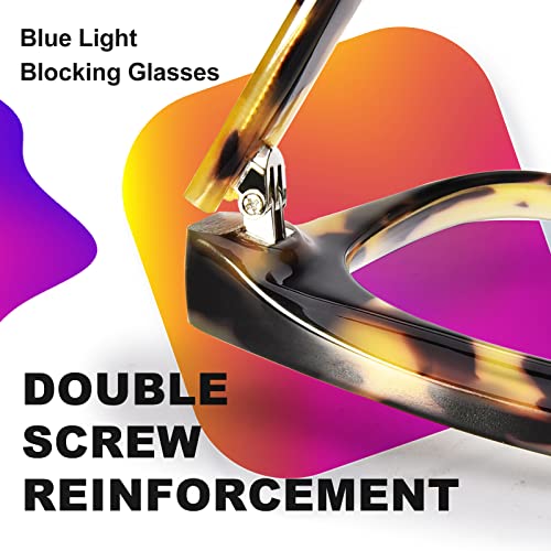 Image of VISOONE Square Blue Light Blocking Glasses TR90 Clear Lens for Women Men BONA