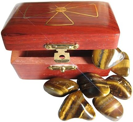 WISH BOX TREASURE CHEST with TIGER EYE Crystals