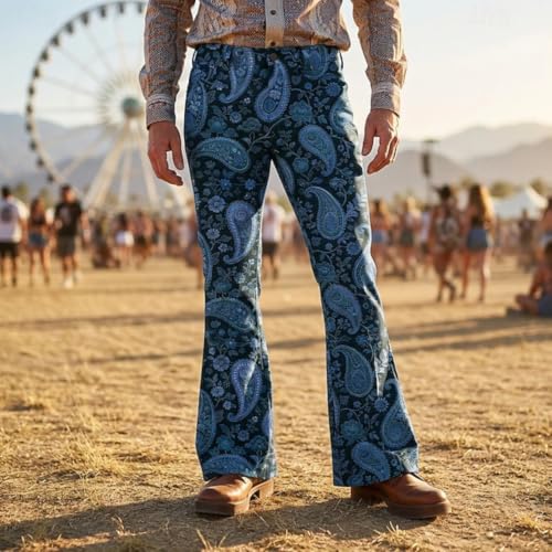 Pantalones acampanados de hombre para disfraces de los años 70 y fiesta de discoteca 3