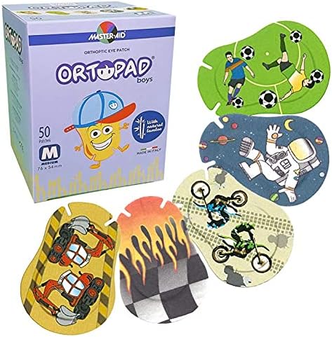 Bamboo Boys Eye Patches, 50/Box (Medium Size, 2-4 yrs) Racing Flames Pack