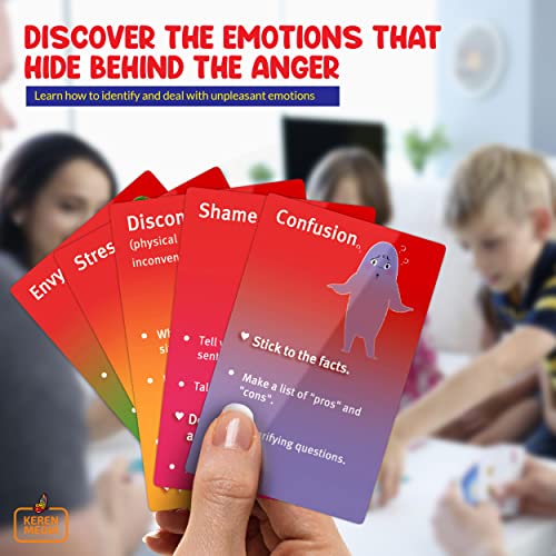 Behind The Anger Card Game For Families, Therapy Games For Kids - Anger Management Toys For Kids - Card Game For Teens - Develop Social Emotional Coping Skills - Anger Control And Counseling Tool #TOP1
