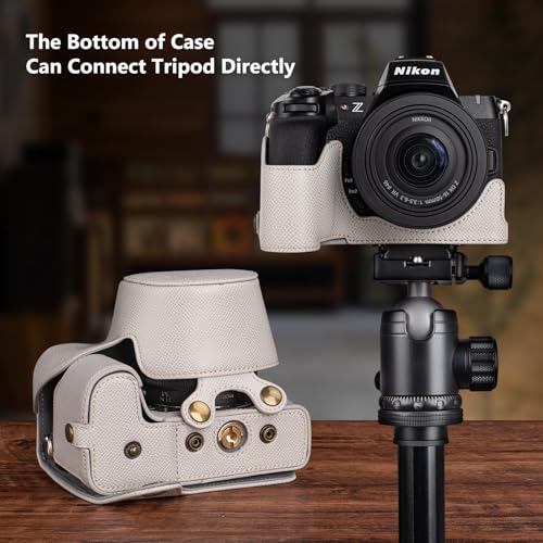 Funda de cuero PU para cámara Nikon Z50 II con correa gris miniatura 6
