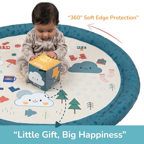 Image of Tidy Sleep Baby Play Mat | Activity Play Mat with 1 Dice Cube Toys, | Foldable & Travel-Friendly (Weather Today)