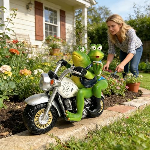 Figurine de jardin grenouille résine statue extérieure résistante aux intempéries