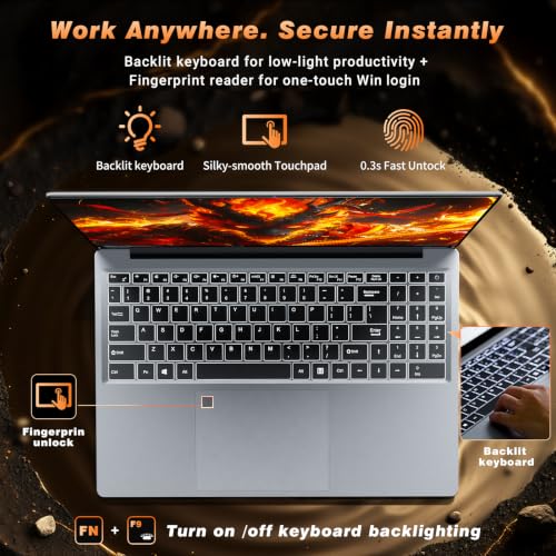 Image of Gaming Laptop i7, 16 inch Laptop Computer Up to 3.1GHz, 2026 Laptop Computers with 16GB RAM 512GB SSD, FHD 1920x1200, 180 Angle Open, Backlit Keyboard, Type-C, Mini HDMI, PC Lap top for Study Work