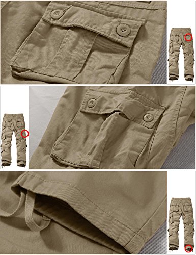 Image of Match Men's Wild Retro Multi-Pockets Utility Casual Cotton Cargo Trousers #3357