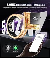 XSWCCJJ 2026 Smart Ring Damen【JZ 5.1-Al Chip – 0,1%±】【300mAh Power-Case – 5-10 Tage + 48h Notstrom】 Ultralight 2,5g Smart Ring mit Schlafanalyse, HRV – Kein ABO – für iOS/Android Gold 10# – Ansicht 5
