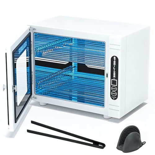 CENOZ 12L Large Capacity Nail Tool Cleaning Machine, Multi-Functional Cleaning Box with Timer Setting for Salon, Spa, Beauty & Home Metal Tools