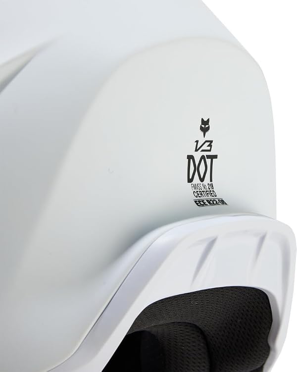 Fox Racing Unisex V3 Motocross Dirt Bike Helmet, Matte White, Small by Fox Racing - Image 9