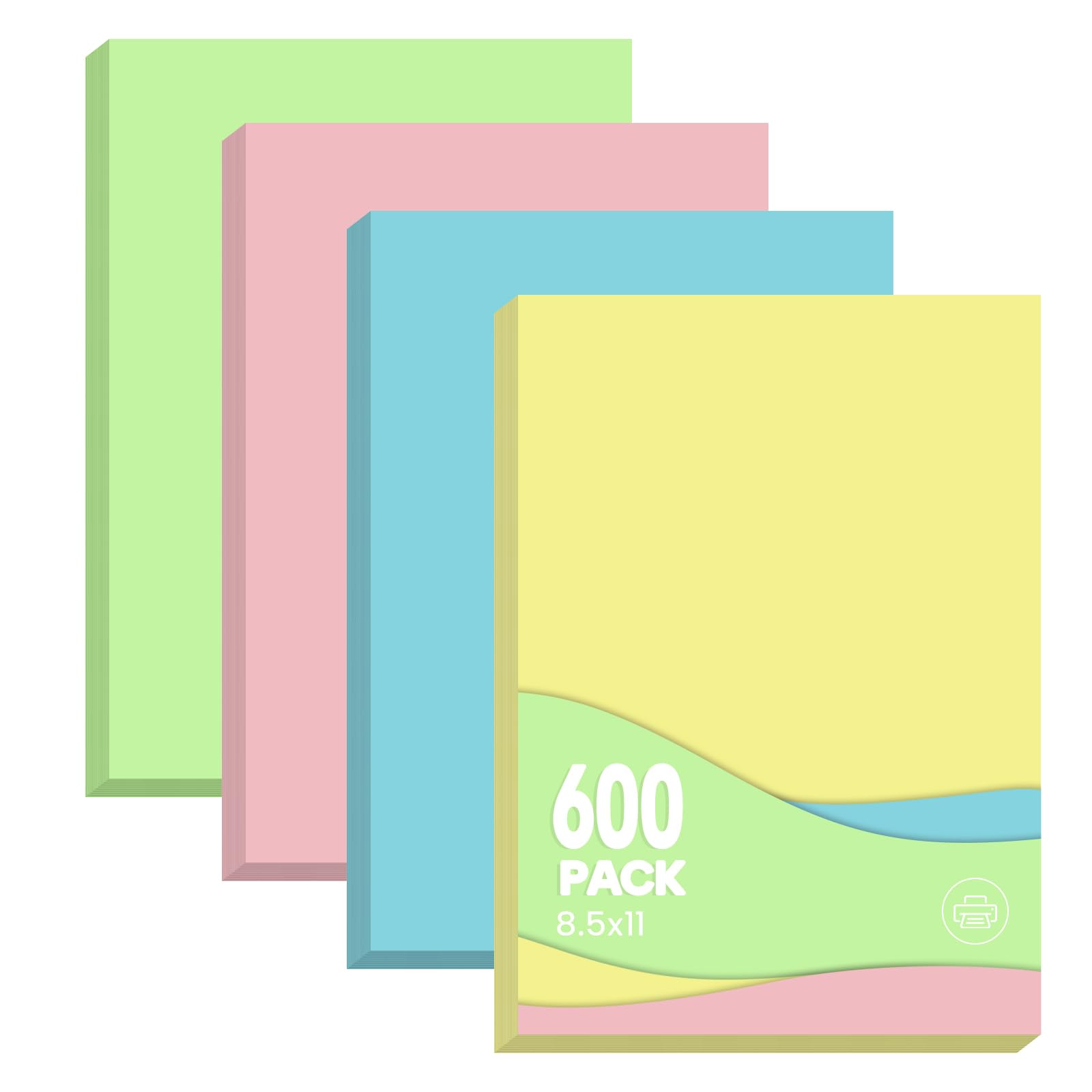 Amazon.com : Colored Copy Paper 8.5x11 Inches, 600-Sheets Letter