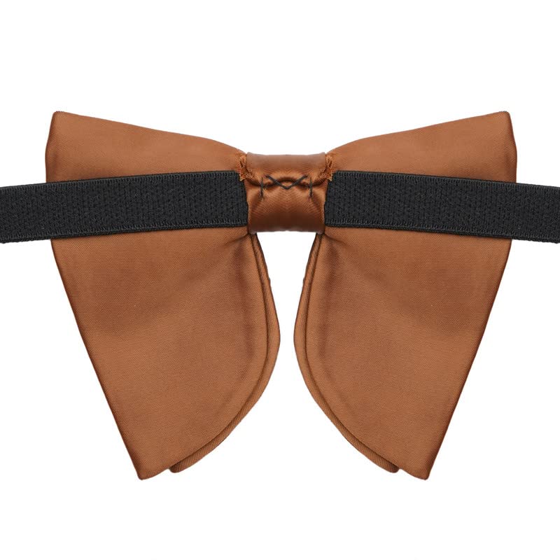 Axlon Premium Butterfly Embroidery Cut Dana Micro Fabric Oversize Big Bow Tie For Men With Flower Brooch Pin (Free Size, Black) 4