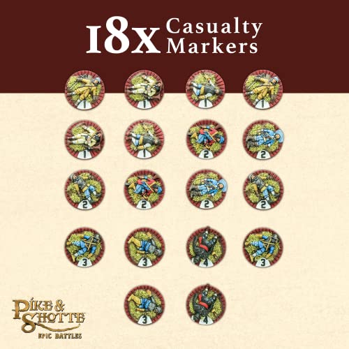 Wargames Delivered - Pike & Shotte Epic Battles- Casualty Markers- 28Mm Miniature Wargaming Include 18 Casualty Markers Use To Mark The Fallen Soldiers, Digital Bundle- Action Figures By Warlord Games #TOP1