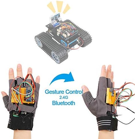 Keywish Gesture-Motion Starter Kit for Arduino Nano V3.0 Support Robot Smart Car with MPU6050 6 Axis Accelerometer Gyroscope Module,NRF24L01+ Wireless Module,BLE Module