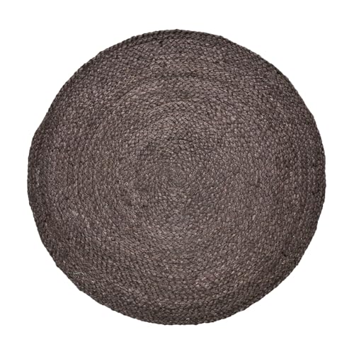 Marrakesch Boho Deko Jute Teppich rund 80 cm handgeflochten in Braun | Runder Teppich Abrila für Wohnzimmer Flur Bad oder Küche | Runde Outdoor Teppiche als Terassendeko oder Balkon Deko