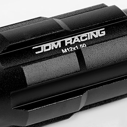 Image of DNA MOTORING LN-ZTL-9025-15-BK 20Pcs M12 x 1.5 Open End Style Wheel Lug Nuts w /Deep Drive Extension Adapter, 24mm OD /50mm H, Black