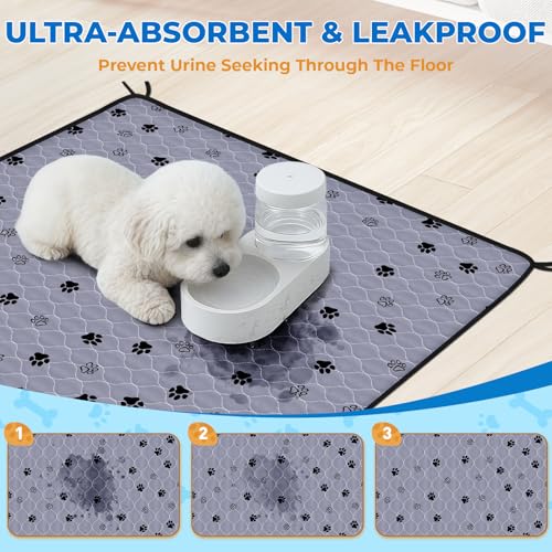 Image of Fostanfly Washable Dog Pee Pads Extra Large 72''x80'' Instant Absorb Training Pads, Non-Slip Pet Playpen Mat Waterproof Reusable Floor Mat for Puppy /Senior Dog, Housebreaking & Incontinence