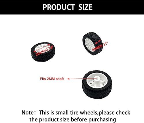 Miniatura 2 de Ruedas de coche de juguete de 10 Uds., neumático de goma de 0.787 in para accesorios de modelo