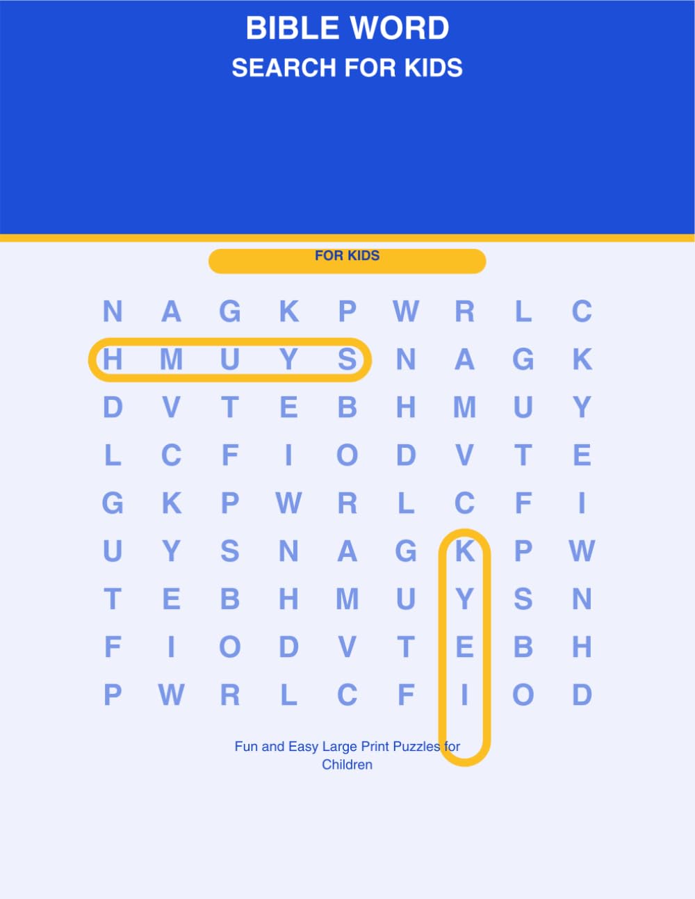 Bible Word Search for Kids: Fun and Easy Large Print Puzzles for Children