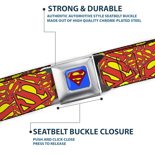 Cinturón Superman de 1.5 pulgadas de ancho con hebilla ajustable 6