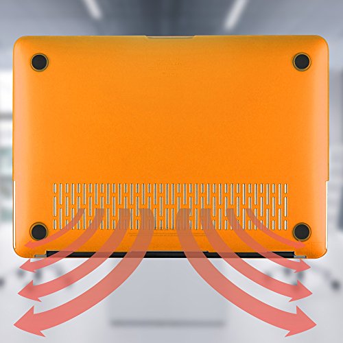 Kuzy Compatible with MacBook Air 13 inch Case 2017 2016 2015 2013 Older Version Model A1466 A1369 Mac Book Air 13in Cover See Through Hardshell Apple Laptop Case MacBook Air Case 13.3 inch, Orange