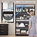 AMERLIFE RGB Display Cabinet with Adjustable Glass Shelves, 4-Tier Storage Case with LED Lights & Press-to-Open Doors, Modern Display Shelf for Collectibles, Black 70