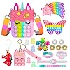 Pop Purse Pack Toy, Unicorn Rainbow Shoulder Crossbody Bracelet Small Mini Little Keychain Sensory, 3 4 5 6 7 8 9 10 12…