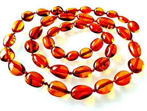 AMBERMILANA Baltic Amber Necklace for Women Healing Amber Necklace 100% Natural Certified Baltic Amber
