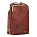 Produktbild STILORD 'Brea' Echt-Leder Vintage Damen-Geldbörse mit Handytasche zum Umhängen mit Kiss-Lock-Verschluss, NFC und RFID Schutz ideal als Umhängetasche Crossovertasche, Farbe:kara - cognac