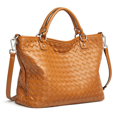 Kattee Woven Bag for Women, Leather Tote Bag Large...