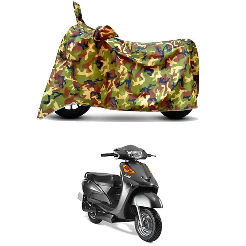 Image of Waterproof 100% PVC Coated Full Bike Scooty Two Wheeler Body Cover Compatible for Indus Yo EXL STD /UV-Rays /Heat Protection /Birds Dropping /Scratchproof /Dust Proof [6X6 Jungle Print]