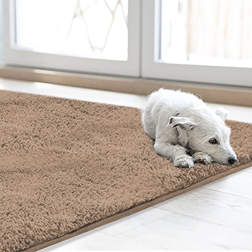 Image of LifeSunny Shaggy Rugs Suitable for floor heating Rugs bedroom A variety of sizes to choose from Robust and easy to maintain 40x70cm Beige