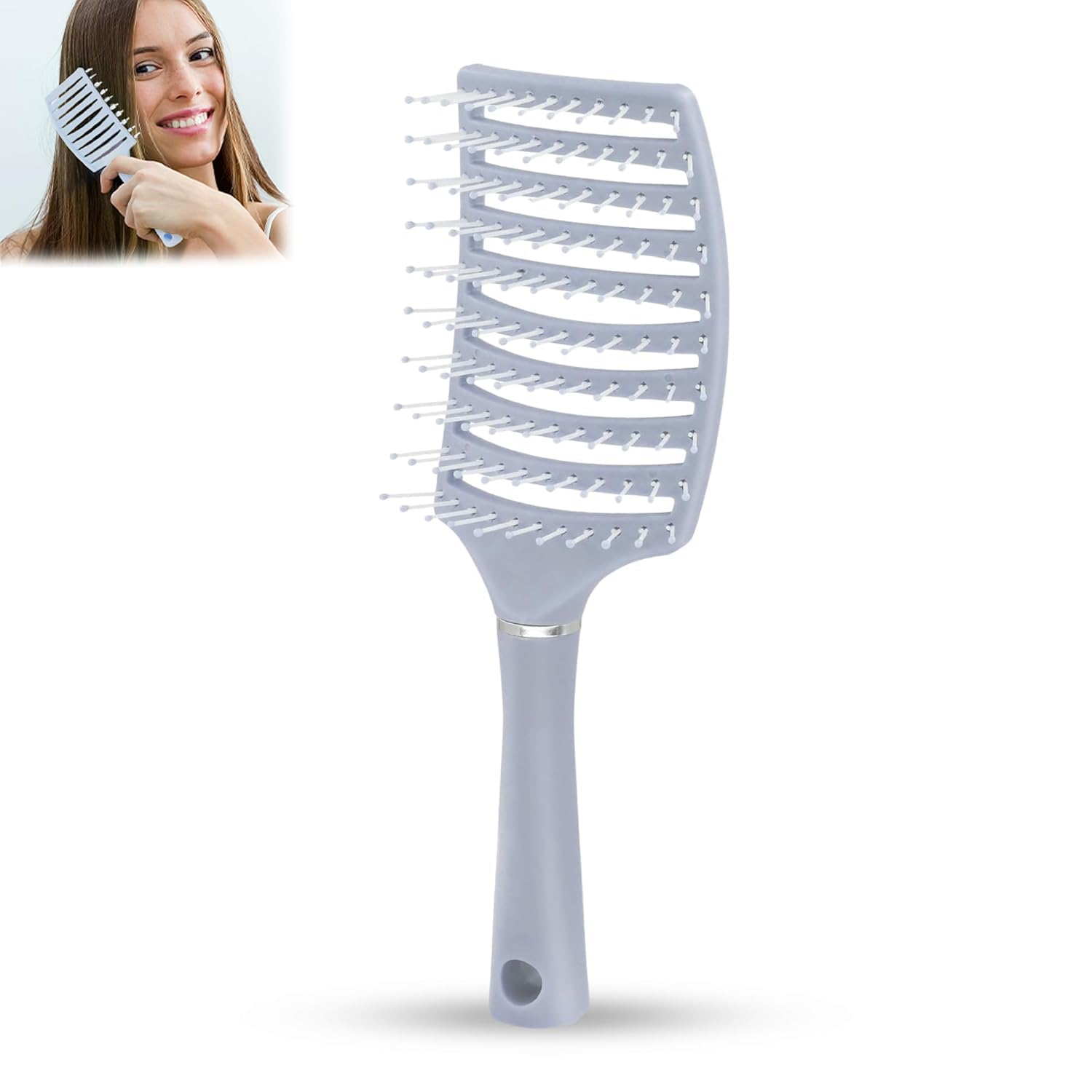 Portable Detangling Hair Brush Pack of 1 Green Colour, Curly & Straight Hair Brush for Women & Men Accessories Use in Salon, Home & Personal Use (MULTICOLOR)-image-44