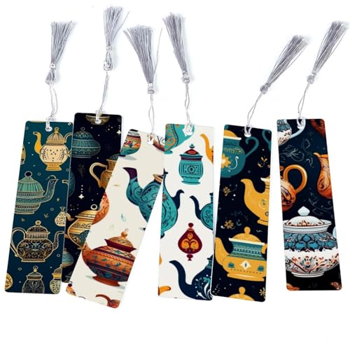 Marque-pages à pompons pour livre et accessoires de lecture stylés en lot de 6