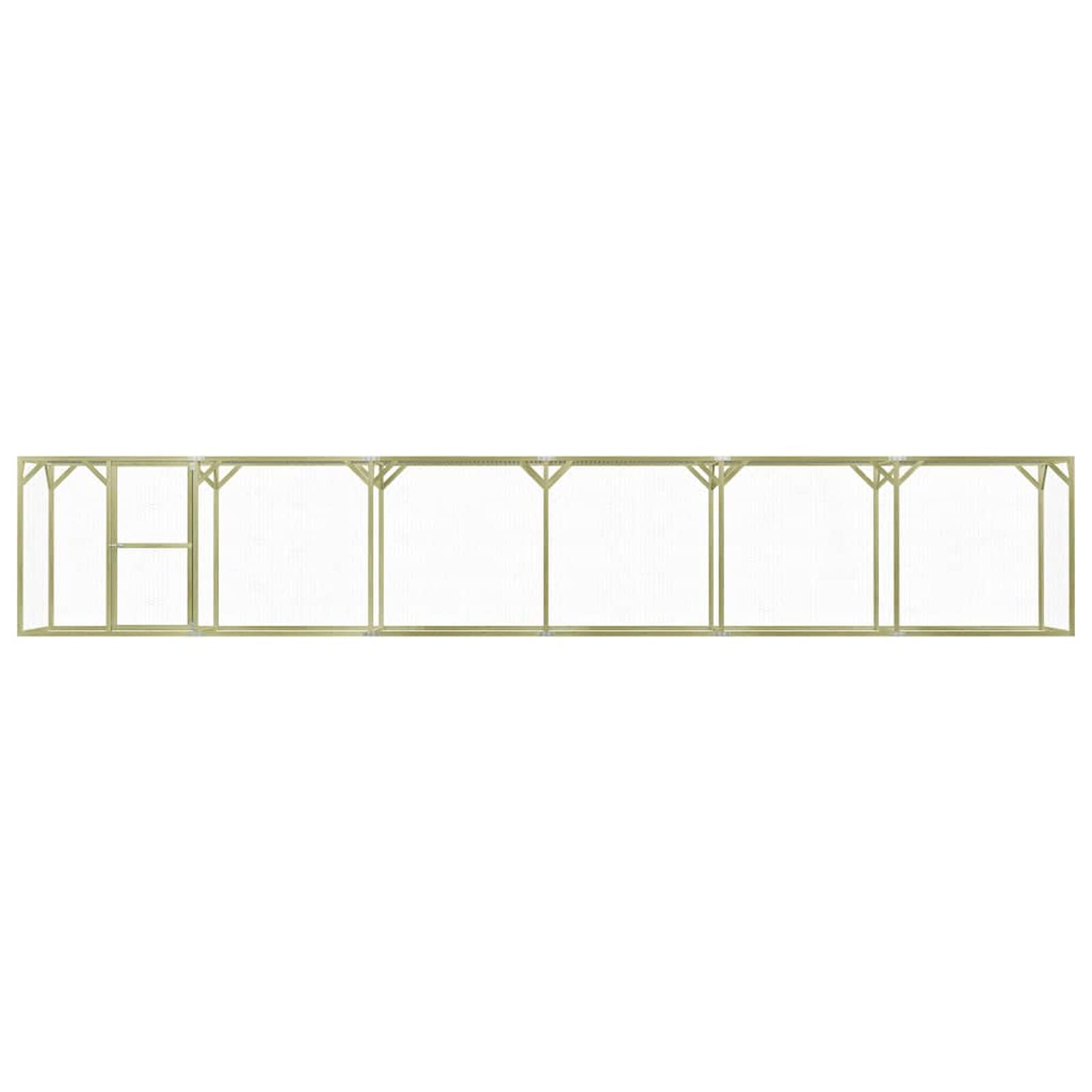 BAZZI Jaula gallinero para gallinas de exterior, valla para gallinas, jaula para gallinas, gallinero 1,5 x 9 x 1,5 m de madera de pino impregnado
